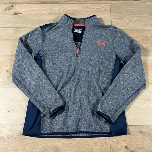 Under Armour Blue and Orange 1/4 Zip Pullover Coldgear jacket - Picture 3 of 8